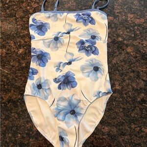Floral Blue Women’s Dance Leotard